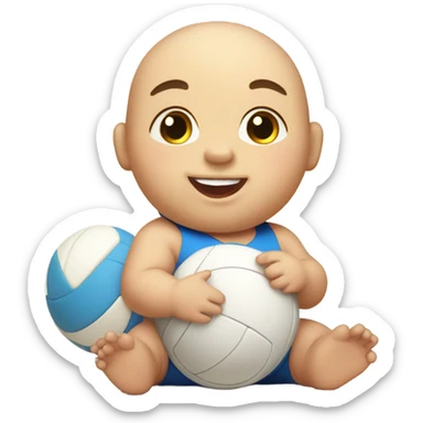 Cute fat baby voleyball sticker