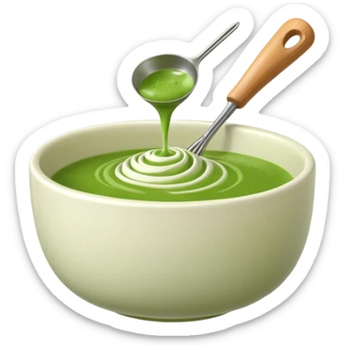 whisk with bowl of matcha sticker