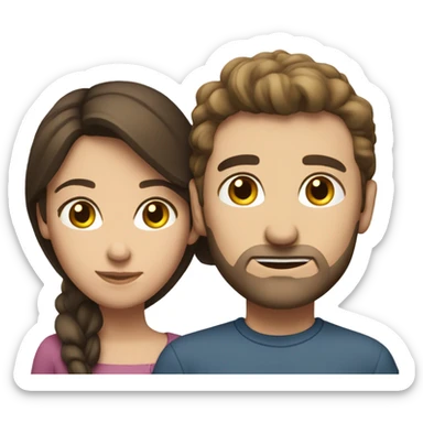 caucasian brunette couple  sticker