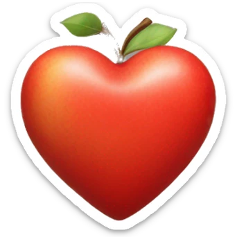 basic apple emoji heart. sticker