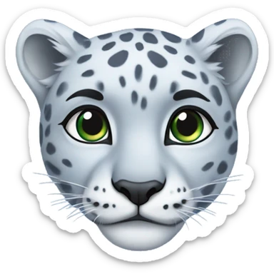 a snow leopard in a blue T-shirt with “ITMO” written on it. sticker