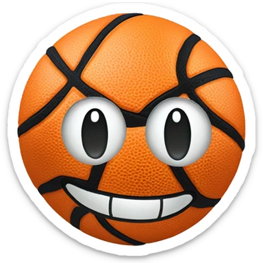 Heart shaped basketball with a smiley face sticker