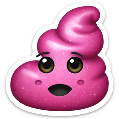 Pink poop glitter  sticker