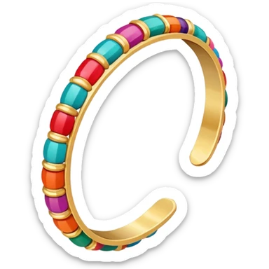 Cute colorful shiny bangles with golden bangles in between that has small cute jhumkhasin hand sticker