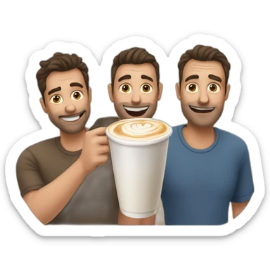 Three dads drinking latte sticker