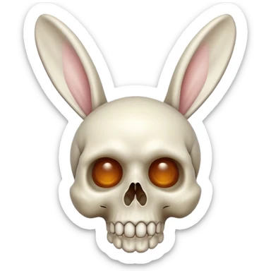 tête de mort avec oreilles de lapin  sticker