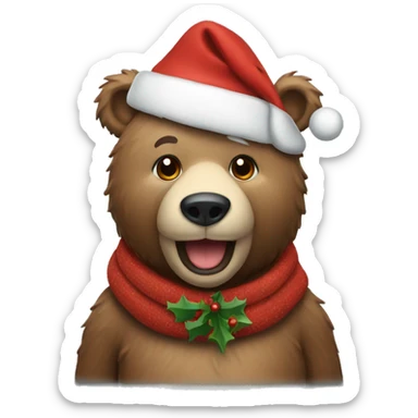 Christmas bear sticker