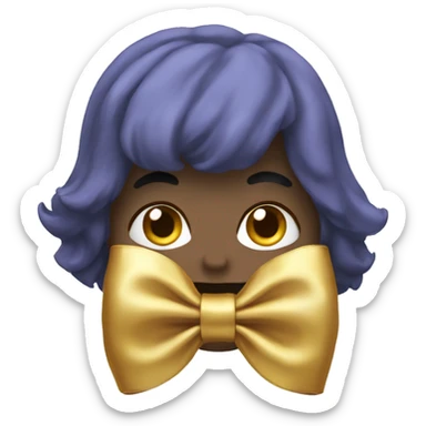 a gold bow  sticker