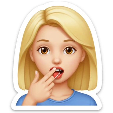 Chica mordiéndose el dedo sticker