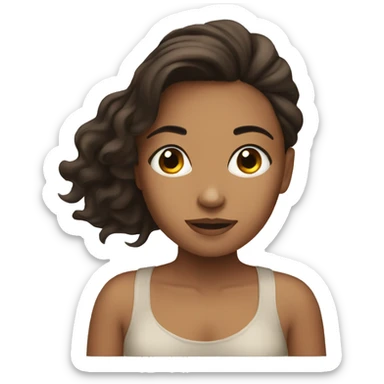 Girl laying down brunette sticker