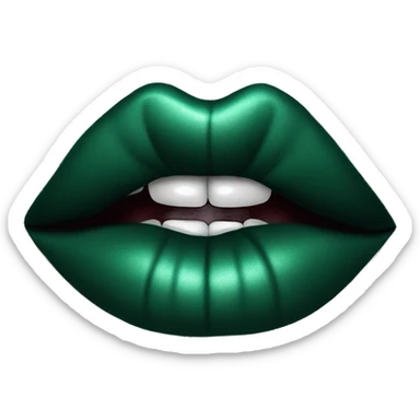 kiss lips beautiful dark emerald color sticker