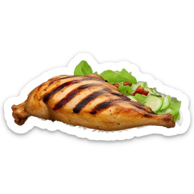 Grilled chicken with rice, red beans and salad sticker