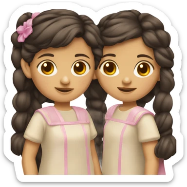 2 niñas una morena y la otra blnaquita sticker