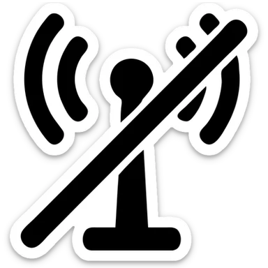 no signal icon with crossed-out antenna sticker
