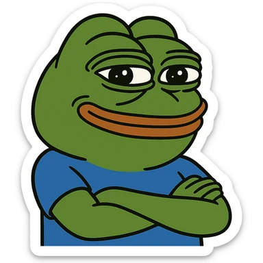 pepe the frog with a proud expression sticker