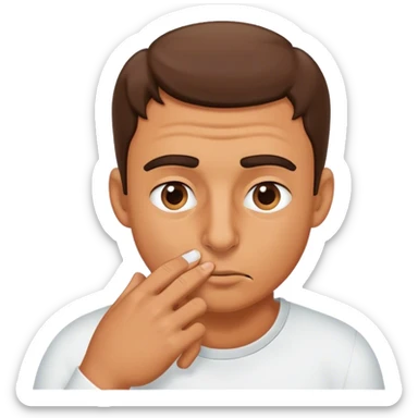 Guy picking nose sticker