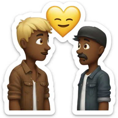 Two guys kissing sticker