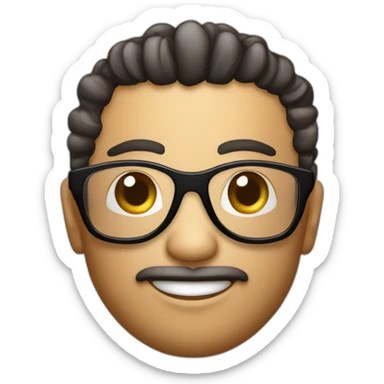 Mec tismey sucré avec lunette noir dégradé cheveux bouclés avec une tortue sticker