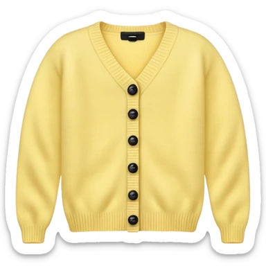 Pastel Yellow Cardigan with black buttons  sticker