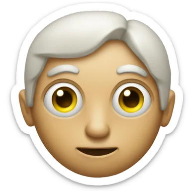 Man with a funny look, and huge alien eyes sticker