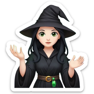 Witch casting spells sticker