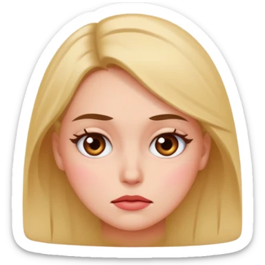 blushing& pretending to be uninterested by rolling eyes sticker