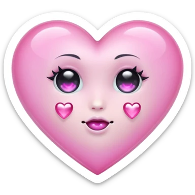 pastel goth heart with pink crystal sticker