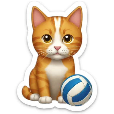 ginger-cat-volleyball-setter sticker
