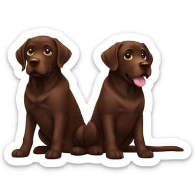 Two chocolate Labrador’s  sticker