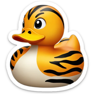 rubber duck with tiger stripes sticker