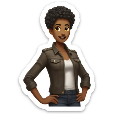 Baddie with nails face and Stanley  sticker