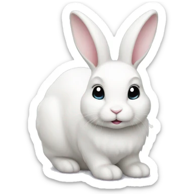 White bunny with sparkles  sticker