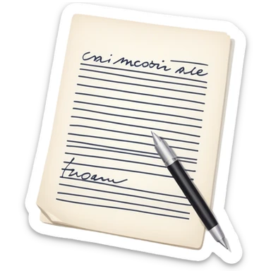 white document, uni notes sticker