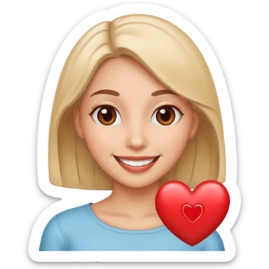 cara con ojos corazón sticker