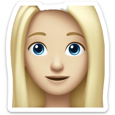 blonde long hair blue eyes girl saying hi sticker