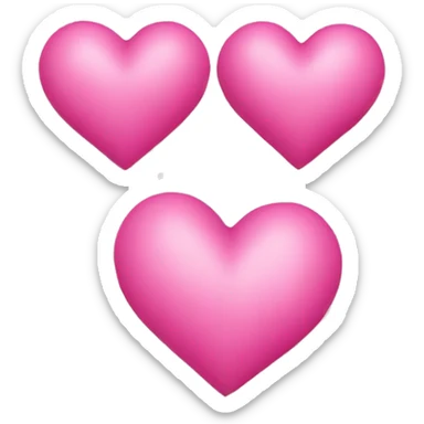 Three pink hearts  sticker