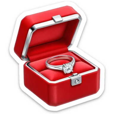 diamond jewelry ring in a red jewelry box sticker