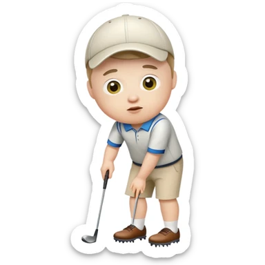 Down syndrome male playing golf sticker