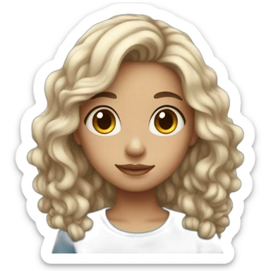 Cute girl with nickname Blueblue as an artist sticker