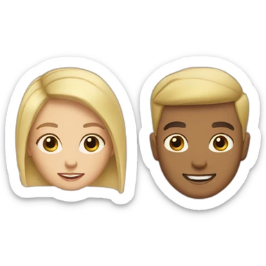 blond girl and buzz haircut boy sticker