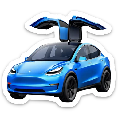 Tesla Model Y - Tesla (Model Year: 2022) (Iconic colour: Blue) sticker