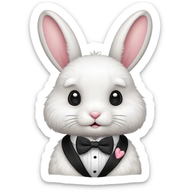 Lapin avec un nœux papillon  sticker