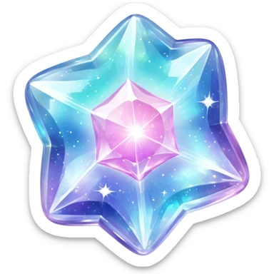 Sparkly glossy Pastel whitish iridescent glass nebula glass crystal sticker