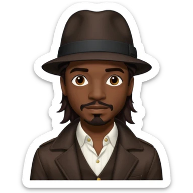 Andre 3000 with long dark brown hair sticker