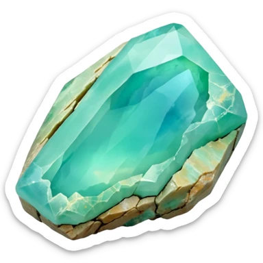 peruvian opal gemstone raw crystal mineral detailed sticker