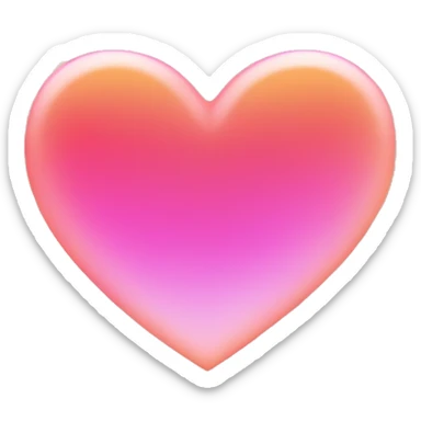 orange and pink gradient heart sticker