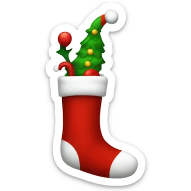 Santa sock sticker
