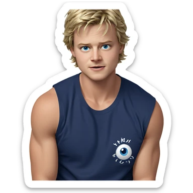 blonde boy with blue eyes sticker