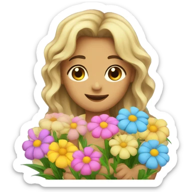 Good night with flowers sticker