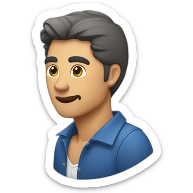 Hombre con dos líneas en la ceja sticker